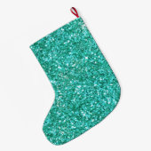 Tuurblinke glinsterende glitterpatroon grote kerstsok (Achterkant (Hangend))