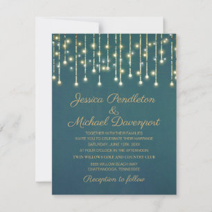 Tuurgoud Glitter Snaar Fee Licht Bruiloft Kaart