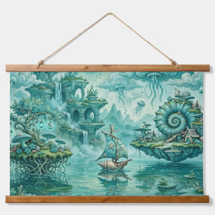 Tuurgroen Zeelandschap Droom Surrealistische Fanta Hangend Wandkleed