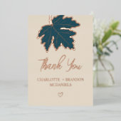 Tuurherfst Esdoornblad Bruiloft Dank Je Folie Invi Uitnodiging (Staand Voorkant)