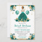 Tuurkleed Roodharige Prinses Sweet 16 Kaart (Voorkant)