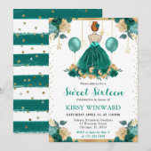 Tuurkleed Roodharige Prinses Sweet 16 Kaart (Voorkant / Achterkant)