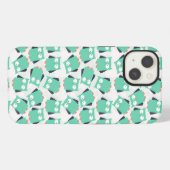 Tuurkleurige Whimsical Uilen iPhone Hoesje (Achterkant horizontaal)