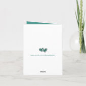 Tuurkleurige, zilveren bloemen Huwelijksfoto Bedan Bedankkaart (Achterkant)