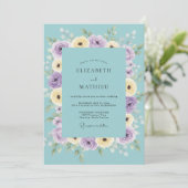 Tuurkwiis Sering Ranunculus Eucalyptus Bruiloft Kaart (Staand voorkant)
