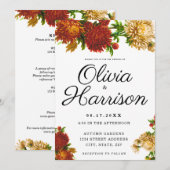 Tuurlijk elegante bloemen in één bruiloft kaart (Voorkant / Achterkant)