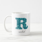 Tuurlijk Glitter Monogram R Persoonlijke Mok (Links)