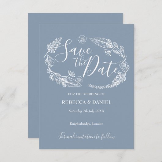 Tuurlijk land — sla de datumkaart op aankondigingskaart (Voorkant / Achterkant)