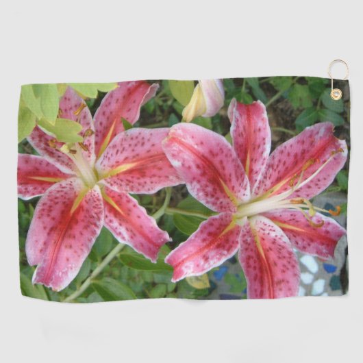 Tuurlijk Lelies Tuin Bloemen Golfhanddoek (Horizontaal)