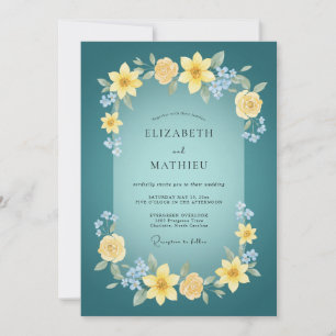 Tuurlijk Lentewedding in Teal Kaart