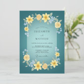 Tuurlijk Lentewedding in Teal Kaart (Staand voorkant)