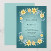 Tuurlijk Lentewedding in Teal Kaart (Voorkant / Achterkant)