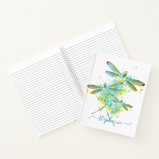 Tuurlijk Libel spatten gepersonaliseerd  Notitieboek (Binnen)