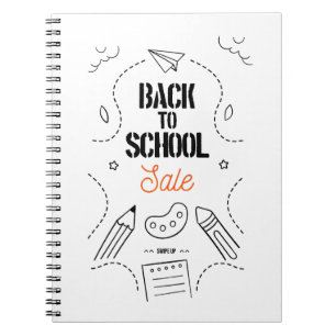 Tuurlijk typografie-ontwerp voor terug naar school notitieboek