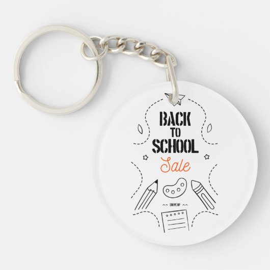 Tuurlijk typografie-ontwerp voor terug naar school sleutelhanger (Voorkant)