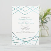 Tuurquoise Aqua Moderne Geometrische Lijnen Feest  Kaart (Staand voorkant)