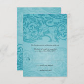 Tuurquoise Bloeiende Huwelijksreactie RSVP Kaartje (Voorkant / Achterkant)
