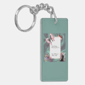 Tuurquoise & Blush Trouw Favor Sleutelhanger (Voorkant Links)