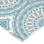 Tuurquoise en Crème Geometrisch Mandala Patroon Medium Tafelloper (Hoek)