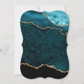 Tuurquoise en Gouden Agate Huwelijk Kaart (Achterkant)