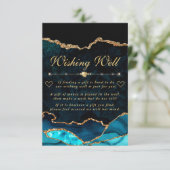 Tuurquoise en gouden nepschitterende agaatwensput informatiekaartje (Staand voorkant)