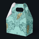 Tuurquoise en gouden wijnpatroon bedankdoosjes<br><div class="desc">Oude favorietendoos uit de wijngaard met accenten in turquoise, aqua en goud.</div>