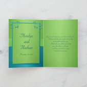 Tuurquoise en Lime Bloemige Dankjewelkaart Bedankkaart (Binnen)