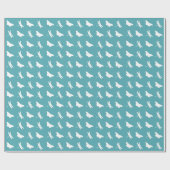 Tuurquoise en Witte Vlinder en Libel Patroon Cadeaupapier (Vlak)
