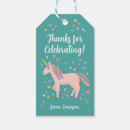 Tuurquoise Magische Eenhoorn Verjaardag Bedankt Fa Cadeaulabel
