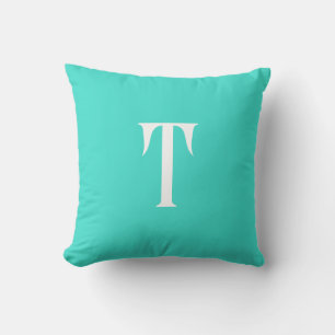 Tuurquoise met monogram kussen