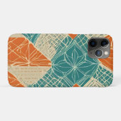 Tuurquoise, Oranje en Taan abstracte bloemen  Case-Mate iPhone Case (Achterkant (horizontaal))