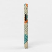 Tuurquoise, Oranje en Taan abstracte bloemen  Case-Mate iPhone Case (Achterkant/rechts)