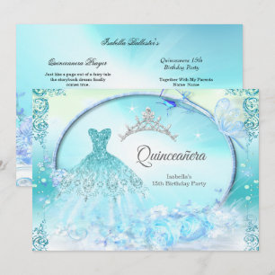 Tuurquoise Prinses Quinceanera Magische Jurk Kaart