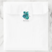 Tuurquoise trouwrozen aanpasbaar ronde sticker (Tas)