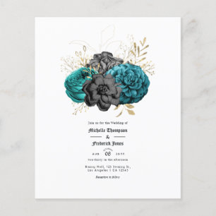 Tuurquoise, Zwart en Gouden Bloemrijke Gotische Br Flyer
