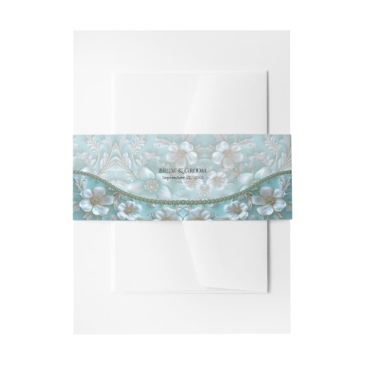 Tuurwit Bloem Uitnodigingen Wikkel (Voorkant Voorbeeld)