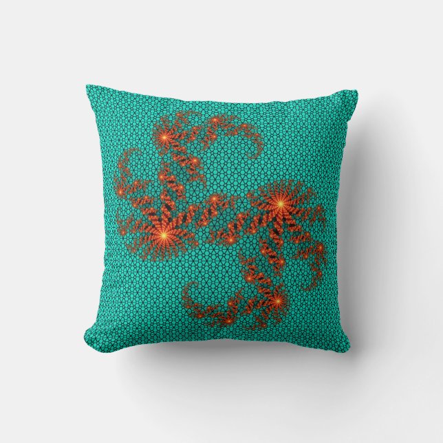 Tuurzwart abstract mandala patroon kussen (Voorkant)