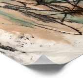 Tuurzwart Abstracte Kwaststreken Poster (Hoek)