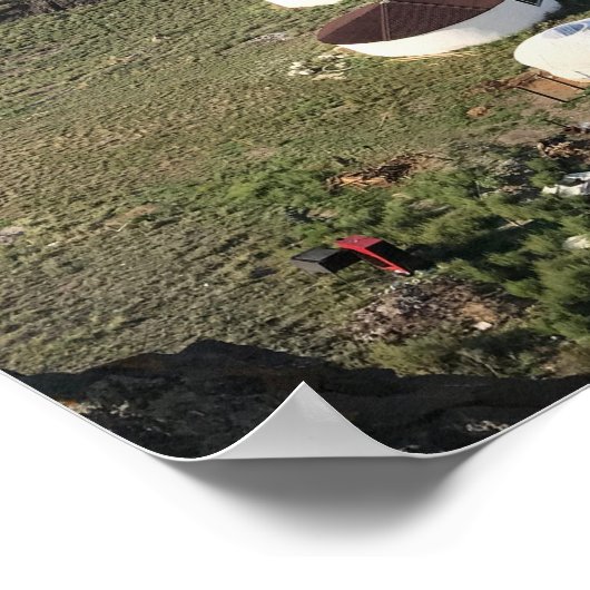 Tuva, Aldyn Bulak, yurts en bergen poster (Hoek)