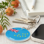 Tuvalu Flag Charming Patriotic Sleutelhanger (Voorkant Rechts)