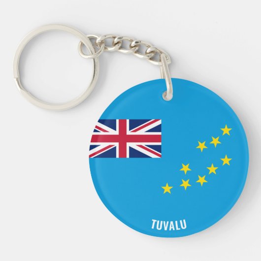 Tuvalu Flag Charming Patriotic Sleutelhanger (Voorkant)