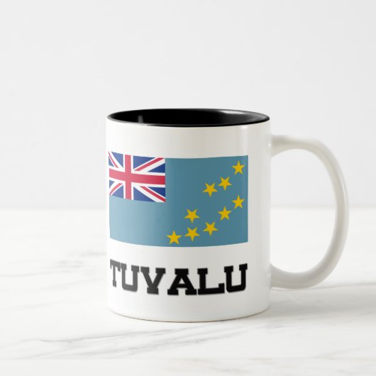 Tuvalu Flag Tweekleurige Koffiemok (Rechts)