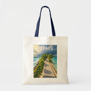 Tuvalu Illustratie Reis Kunst Vintage Tote Bag