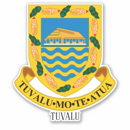 Tuvalu - nationaal wapenschild sticker (Voorkant)