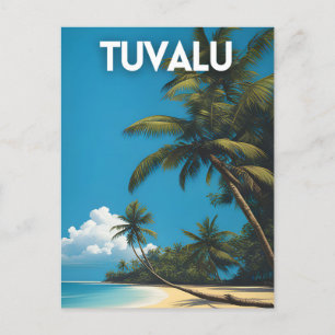 Tuvalu Retro Travel Poster Briefkaart