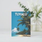 Tuvalu Retro Travel Poster Briefkaart (Staand voorkant)