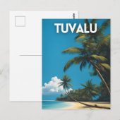 Tuvalu Retro Travel Poster Briefkaart (Voorkant / Achterkant)