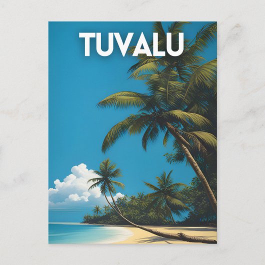 Tuvalu Retro Travel Poster Briefkaart (Voorkant)