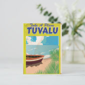 Tuvalu Vintage Reisposter Briefkaart (Staand voorkant)