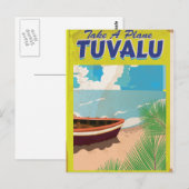 Tuvalu Vintage Reisposter Briefkaart (Voorkant / Achterkant)